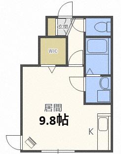 ラダトーム恵み野(1K/2階)の間取り写真