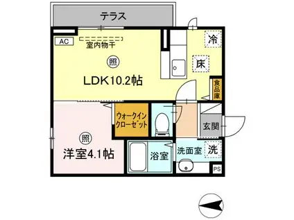 グレイスコート(1LDK/1階)の間取り写真