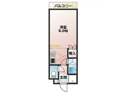 ロイヤルカーサ C(ワンルーム/1階)の間取り写真