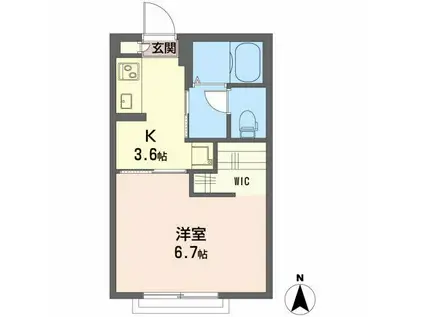 リンバ・イスタナ(1K/1階)の間取り写真