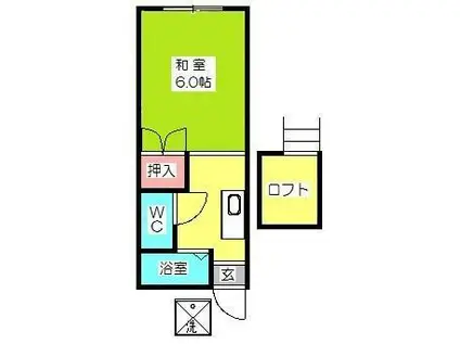 リゾートイン大宮(1K/1階)の間取り写真