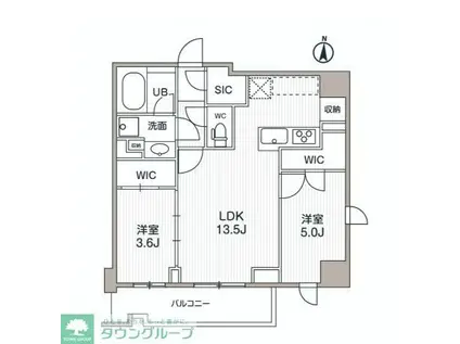 シーズンフラッツ両国サウス(2LDK/7階)の間取り写真