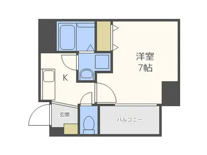 セレニテ本町グランデ(1K/5階)の間取り写真