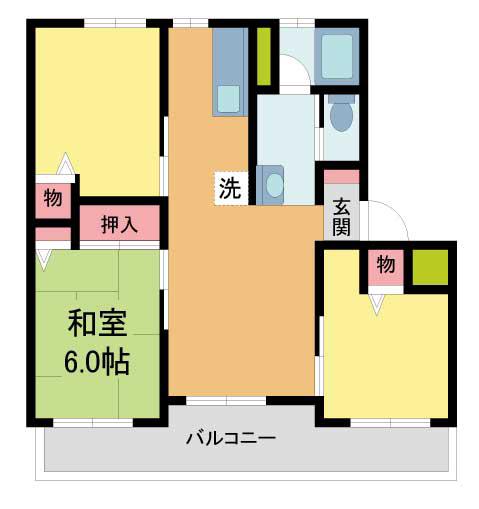 岩園サニーハイツA(3DK/4階)の間取り写真