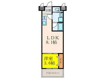 クローバー・グランツ福島(1LDK/3階)の間取り写真