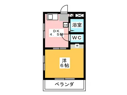 タクジム高野(1DK/2階)の間取り写真