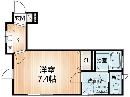 クレシエンテ(1K/1階)の間取り写真