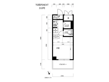 昭代NEXT(ワンルーム/3階)の間取り写真