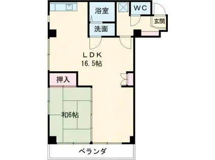 ライフ21(1LDK/5階)の間取り写真