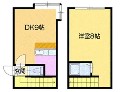 AMS清田2-1B棟(1DK/1階)の間取り写真