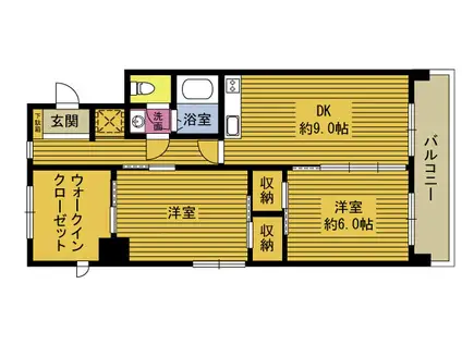 リンツII(2LDK/4階)の間取り写真