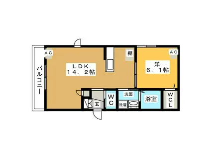 HEBEL RESIDENCE 掛川(1LDK/2階)の間取り写真