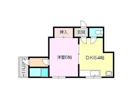 サンライフ菅原(1DK/5階)の間取り写真