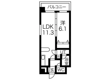 MAISON I NO.3(1LDK/6階)の間取り写真