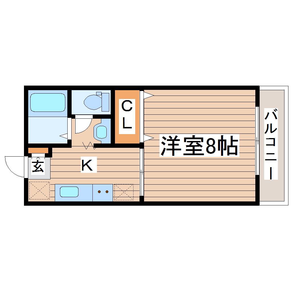 山田ハイツC棟(1K/1階)の間取り写真