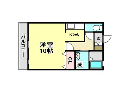 アメニティハイム(ワンルーム/1階)の間取り写真