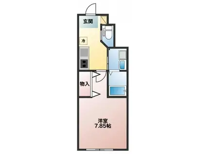 イニシアティブ小松島A棟(1K/1階)の間取り写真