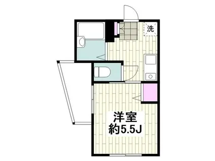 ホワイトファン(1K/2階)の間取り写真