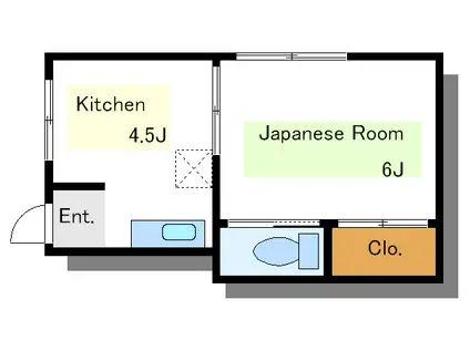 余村アパート(1K/1階)の間取り写真
