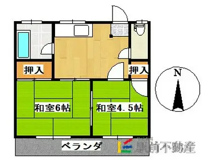 三池コーポ(2DK/2階)の間取り写真
