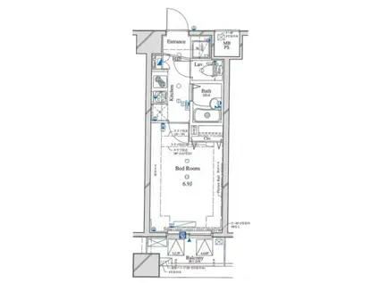 アルテシモ フォンテ(1K/8階)の間取り写真