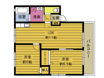 レトアMR(2LDK/2階)の間取り写真