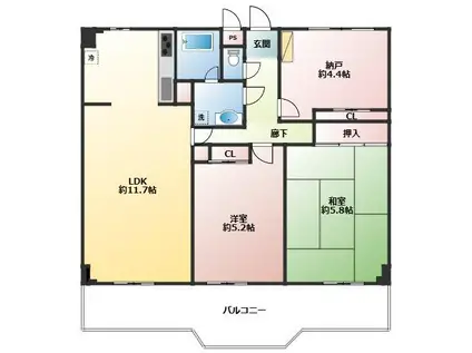 ライオンズマンション北柏第2(2SLDK/3階)の間取り写真