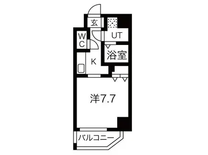 シェモア泉(1K/7階)の間取り写真