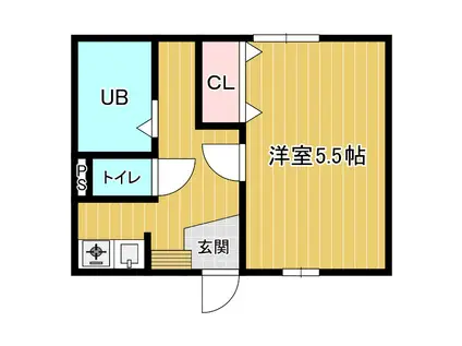 E.Tささやま(1K/1階)の間取り写真