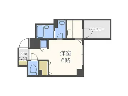 プレサンス難波南アーバニッシュ(1K/2階)の間取り写真