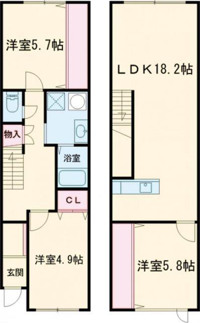 GIMLET(3LDK/1階)の間取り写真