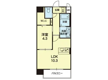 GRAN BASE 下通(1LDK/10階)の間取り写真