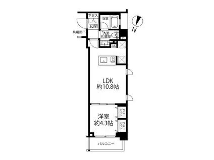ディアスタ下丸子ステーションアリーナ(1LDK/2階)の間取り写真