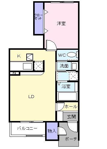 ヴェトレリーア(1LDK/1階)の間取り写真