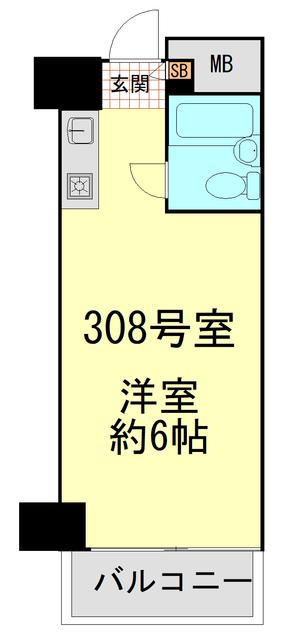 中銀日本橋マンシオン(ワンルーム/3階)の間取り写真