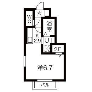ＪＲ山田線 上盛岡駅 徒歩12分 2階建 築5年(ワンルーム/1階)の間取り写真