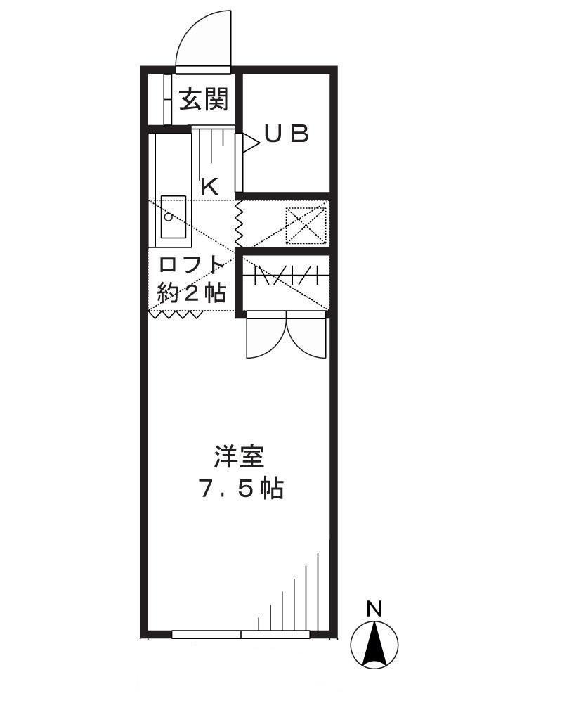 メゾン菅生台(1K/1階)の間取り写真