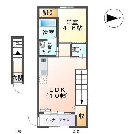 OLIVEII(1LDK/2階)の間取り写真