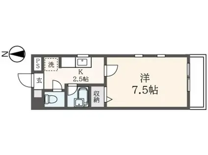 M.T.ヒルハイツ(1K/2階)の間取り写真