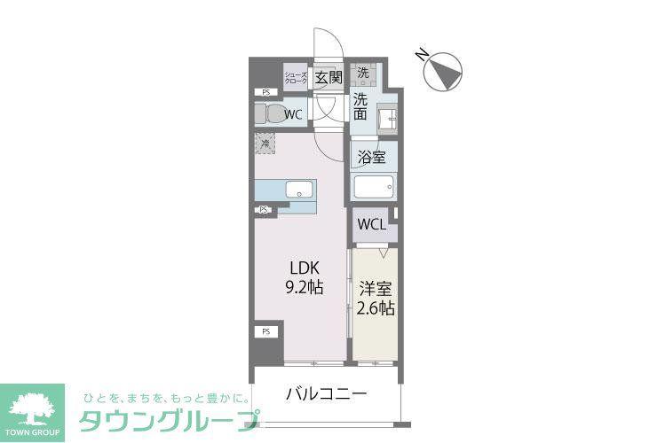 BLANCCIEL六本松(1LDK/2階)の間取り写真