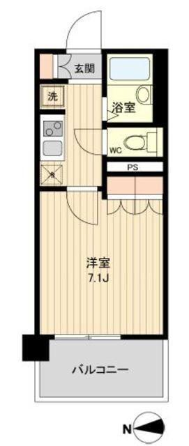 ラクアスレジデンス東新宿(1K/10階)の間取り写真
