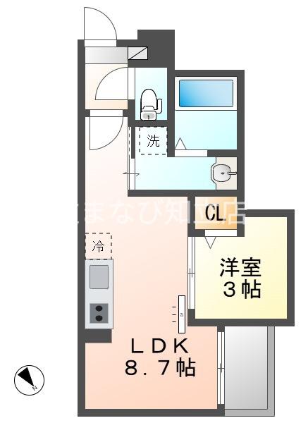 JACK YABAII(1LDK/2階)の間取り写真