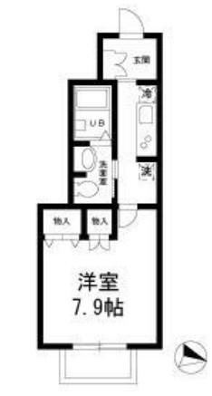 BAFFI(1K/1階)の間取り写真
