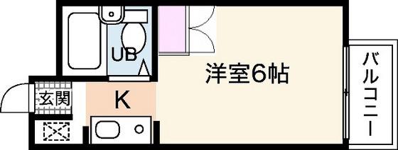 楠木サンバレー(ワンルーム/1階)の間取り写真