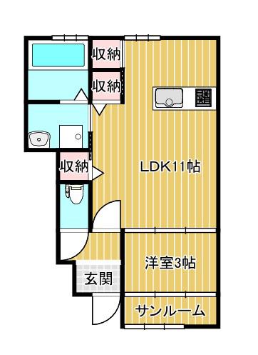 プチメゾンRINKU(1LDK/1階)の間取り写真