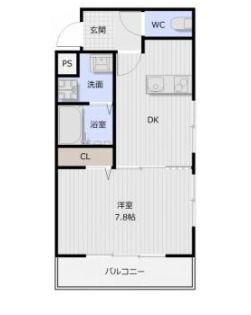 ピース・スクエア常三島(1DK/3階)の間取り写真