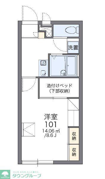 レオパレスエステシティ(1K/2階)の間取り写真
