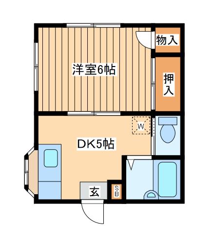 コーポ石崎ナンバー2(1DK/1階)の間取り写真
