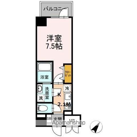 TRE LUCE横濱関内(1K/4階)の間取り写真