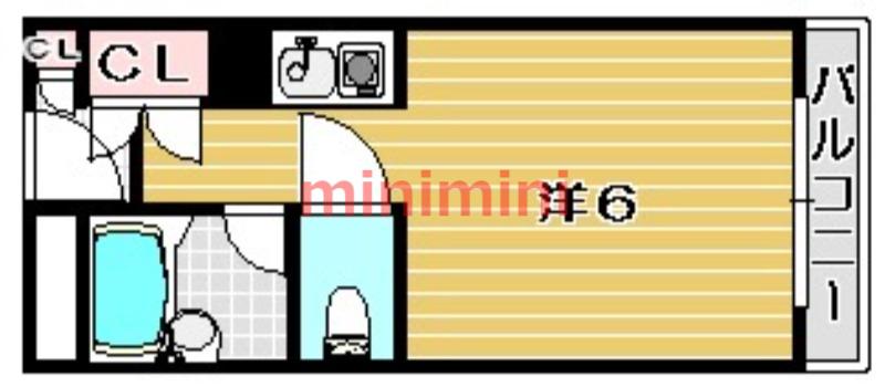 ベルメゾン中津(1K/1階)の間取り写真